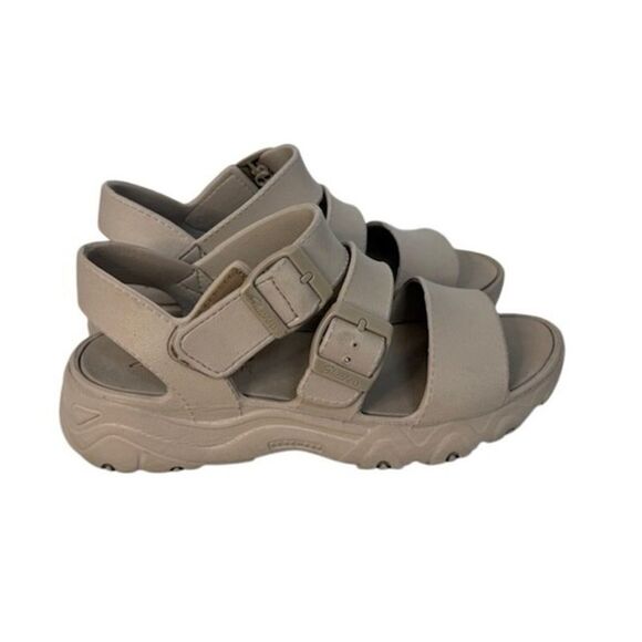 Skechers |  Luxe Foam D'lites 2.0 Beach Sandals Women's Taupe | 11 - Picture 5 of 9